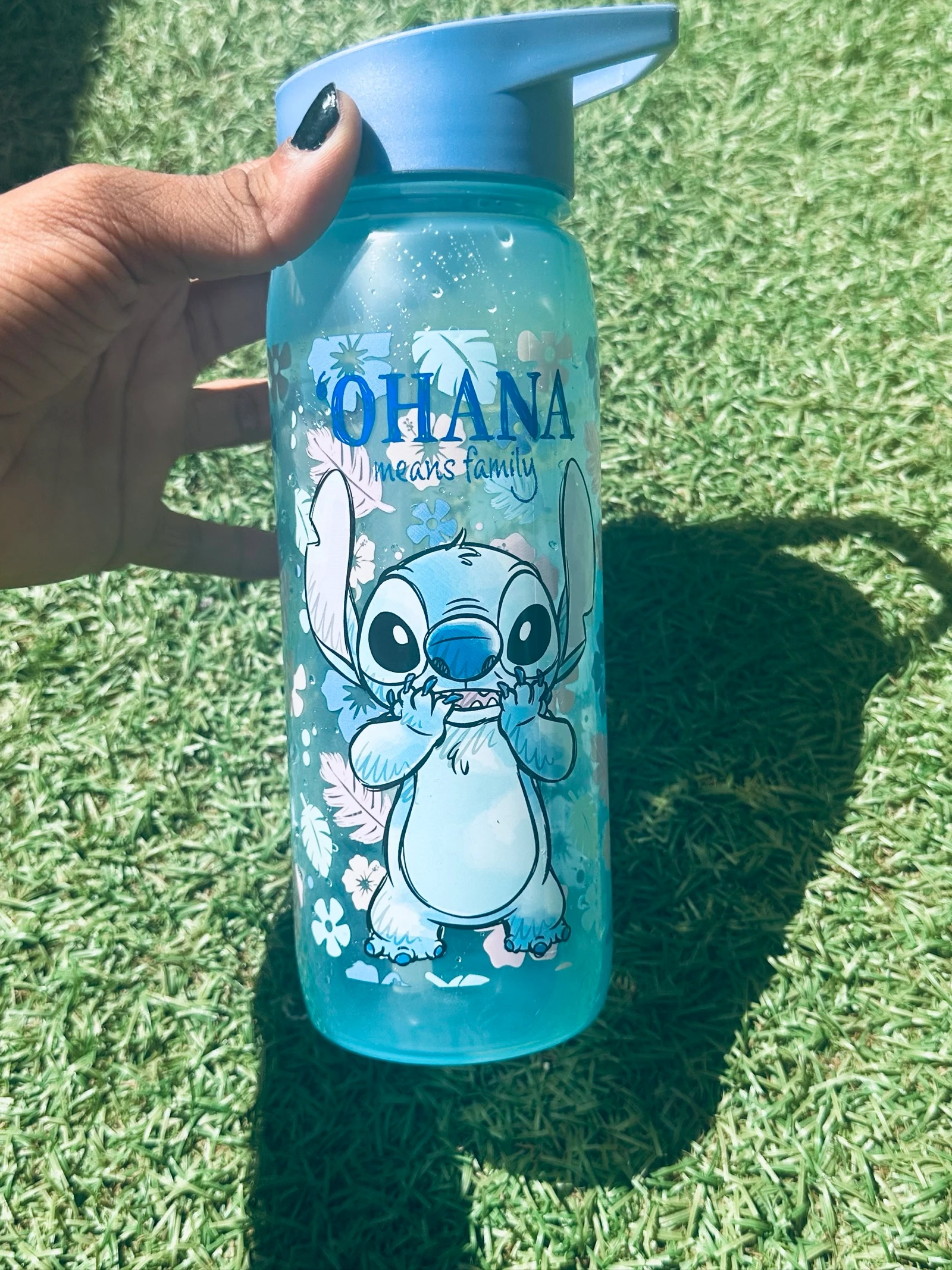 Botella de agua Stitch Disney “Ohana” con pajita